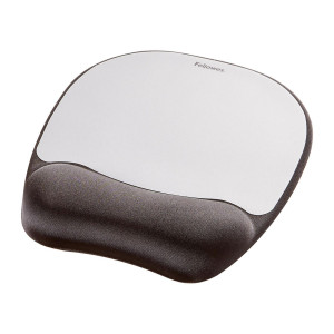 Fellowes Memory Foam Handgelenkauflage mit integriertem Mauspad "Silberstreifen" 