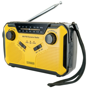 SCHWAIGER Outdoorradio UKW, AM, FM Handkurbel, Solarpanel, spritzwassergeschützt 