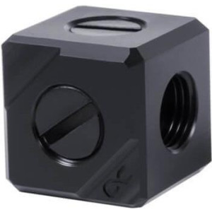  ALPHACOOL Eiszapfen Anschlussterminal 5-Fach G1/4 IG (schwarz, Black Acetal) Zubehör 