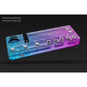  ALPHACOOL Core Distro Plate 360 Rechts VPP/D5 (transparent/silber, integrierter Ausgleichsbehälter) Zubehör 