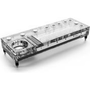  ALPHACOOL Core Distro Plate 360 Links VPP/D5 (transparent/silber, integrierter Ausgleichsbehälter) Zubehör 