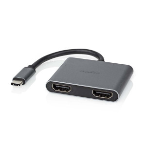 NEDIS USB-C? Adapter USB 3.2 Gen 1 | USB-C? Stecker | 2x HDMI? | | 4K@30Hz | 0.10 m | Rund | Vernick 