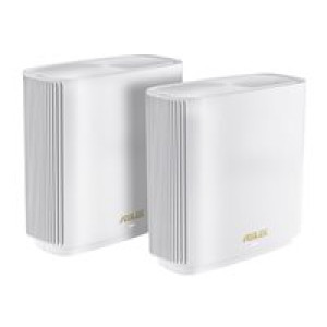 ASUS ZenWiFi AX XT9 WLAN Mesh Router 2er-Pack Weiß [WiFi 6 (802.11ax), Tri-Band, bis zu 7.800 Mbit/s 