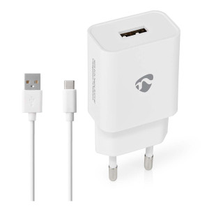NEDIS Netzladegerät 12 W 1x 2.4 A A - Anzahl der Ausgänge: 1, USB-A, USB Type-C? (Lose) Kabel, Singl 