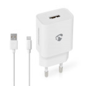 NEDIS Netzladegerät 12 W 1x 2.1 A A - Anzahl der Ausgänge: 1, USB-A, Micro USB (Lose) Kabel, Single 