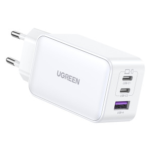 UGREEN USB-A+2xUSB-C 65W GaN Tech Ladegerät, weiß 