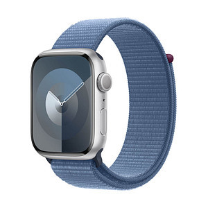 APPLE Watch Series 9 GPS 45mm Silver Aluminium Case with Winter Blue Sport Loop 