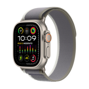 APPLE Watch Ultra 2 GPS + Cellular, 49mm Titanium Case with Green/Grey Trail Loop - M/L 