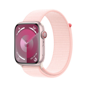 APPLE Watch Series 9 GPS + Cellular 45mm Pink Aluminium Case with Light Pink Sport Loop 