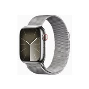 APPLE Watch Series 9 GPS + Cellular 41mm Silver Stainless Steel Case with Silver Milanese Loop 