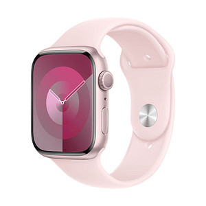 APPLE Watch Series 9 GPS 45mm Pink Aluminium Case with Light Pink Sport Band - S/M 