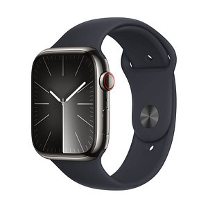 APPLE Watch Series 9 GPS + Cellular 45mm Graphite Stainless Steel Case with Midnight Sport Band - S/ 