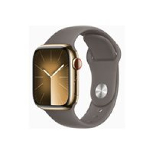 APPLE Watch Series 9 GPS + Cellular 41mm Gold Stainless Steel Case with Clay Sport Band - M/L 