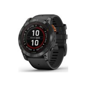 GARMIN Fenix 7X Pro - Solar Edition - 51 mm - Slate Gray - Sportuhr mit Band - Silikon - schwarz - H 