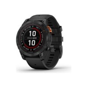 GARMIN fenix7 Pro Solar - GPS-Smartwatch (125 - 208 mm, Silikon, Schwarz/Schiefergrau) (010-02777-01 