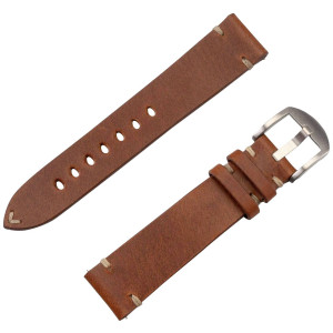 JT BERLIN Watchband Alex II Vintage | Universal 20mm | braun - Edelstahl | M | 10845 (10845) 