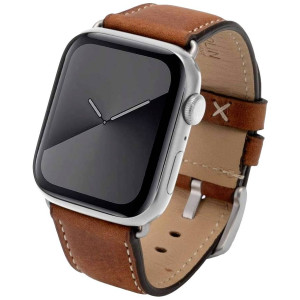 JT BERLIN Watchband Charlie | Apple Watch Ultra/42/44/45mm | braun - Aluminium silber | M | 10835 (1 