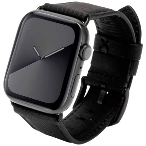 JT BERLIN Watchband Wannsee | Apple Watch Ultra/42/44/45mm | schwarz - Edelstahl schwarz | M | 10843 