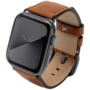 JT BERLIN Watchband Charlie | Apple Watch Ultra/42/44/45mm | braun - Aluminium space grau | M | 1083 