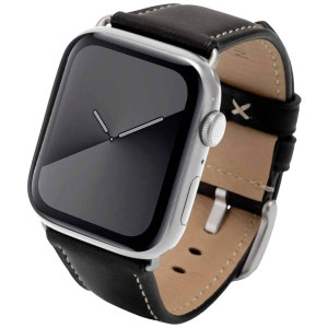 JT BERLIN Watchband Charlie | Apple Watch Ultra/42/44/45mm | schwarz - Aluminium silber | M | 10834 