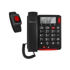 AMPLICOMMS BIGTel 50 Alarm plus, Grosstastentelefon Dark Grey inkl. Notrufsender 