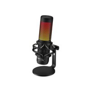 KINGSTON HyperX QuadCast S(Schwarz, kabelgebunden, USB-C auf USB-A, RGB-Beleuchtung) 