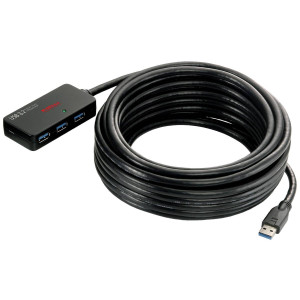 ROLINE USB 3.2 Gen 1 4-Port Hub mit Repeater, schwarz, 10 m (12.04.1098) 