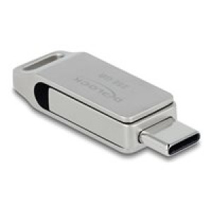  DELOCK USB-Stick 5 Gbps USB-C + Typ-A 256 GB - Metallgehäuse  