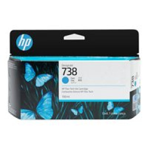 HP 738 130-ml Cyan DesignJet Ink Cartridge 