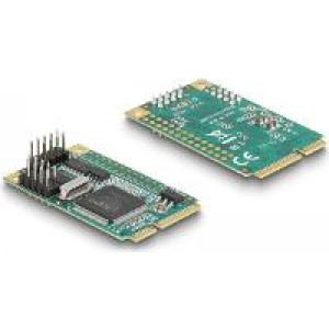 DELOCK Mini PCIe Karte full size zu 2 x Seriell RS-232 D-Sub 9 Pin 