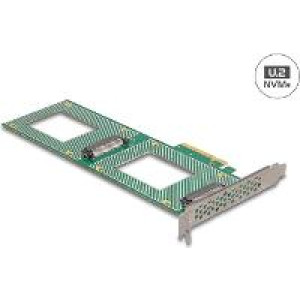 DELOCK PCI Express 4.0 x8 Karte zu 2 x intern U.2 NVMe SFF-8639 - Bifurcation LxB 236 x 87mm 