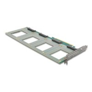 DELOCK PCI Express 4.0 x16 Karte zu 4 x intern U.2 NVMe SFF-8639 - Bifurcation LxB 288 x 122mm 