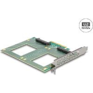 DELOCK PCI Express 4.0 x8 Karte zu 2 x intern U.2 NVMe SFF-8639 - Bifurcation LxB 144 x 122mm 