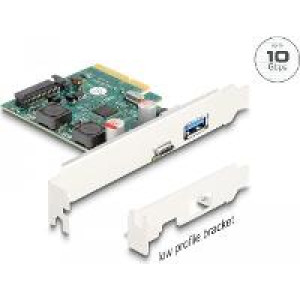 DELOCK PCI Express x4 Karte zu 1 x extern USB 10 Gbps Type-C Buchse + 1 x extern USB 10 Gbps Typ-A B 