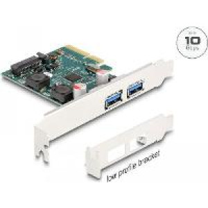 DELOCK PCI Express x4 Karte zu 2 x extern USB 10 Gbps Typ-A Buchse - Low Profile Formfaktor 