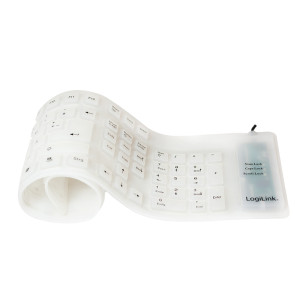  LogiLink ID0018 Tastatur Flexibel Wasserfest USB + PS/2 weiß Tastaturen 
