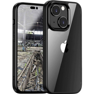 JT BERLIN Pankow Hybrid Backcover Apple iPhone 13 Schwarz, Transparent Stoßfest, Induktives Lad 