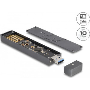 DELOCK Externes Gehäuse M.2 NVMe PCIe SSD oder SATA SSD 