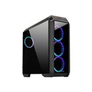 CHIEFTEC STALLION II Tempered Glass - Tower - schwarz 