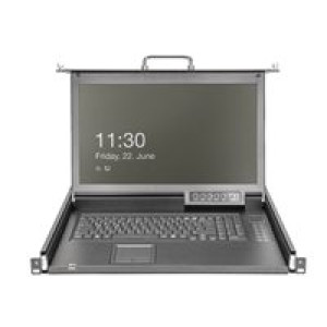  DIGITUS Modulare Konsole 17"HD  LCD,8-port CAT5 KVM Deutsch  