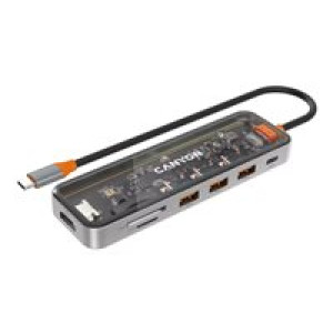 CANYON Hub DS-13 7in1 4k USB-C Transparent Space Grey 