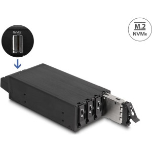 DELOCK Slim Bay Wechselrahmen für 4 x M.2 NVMe SSD SFF-8654 