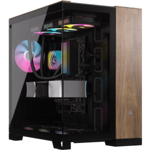 CORSAIR Geh Midi 6500X (Tempered Glass) Black/Walnut Wood 