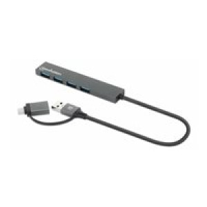 MANHATTAN Kombo-Hub 4Port USB 3.0 Typ-C/Typ-A 4xUSB-A Buchse 