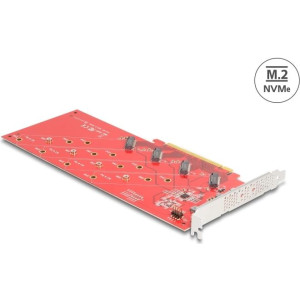 DELOCK PCI Express x16 Karte zu 4 x intern NVMe M.2 Key M110 