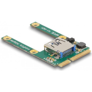 DELOCK Mini PCIe I/O 1x2.0 USB-A Buchse full size/ half size 