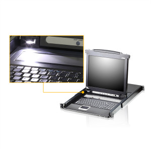  ATEN Tastatur/Video/Maus (KVM)-Switch Rack-Einbau Schwarz  
