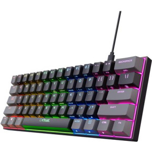  TRUST GXT867 ACIRA Mini Kabelgebunden Gaming-Tastatur Deutsch, QWERTZ Schwarz Tastaturen 