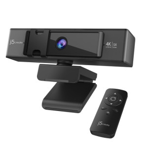J5 CREATE USB 4K Ultra HD Webcam with 5x Digital Zoom Remote Control 