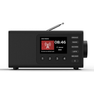 HAMA Digitalradio DR1001BT, FM/DAB/DAB+/Bluetooth RX, Radiowecker, Schwarz (00054296) 